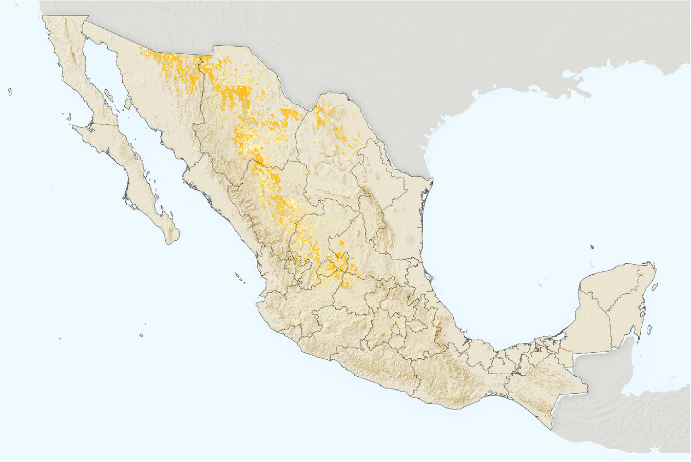 Mapa de pastizales de México