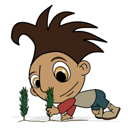 Tito plantando árboles